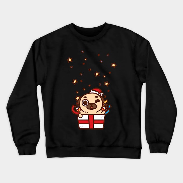 Secret Santa Puglie Crewneck Sweatshirt by Puglie Pug 